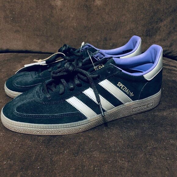 Rare Sample Tag Adidas Handball Spezial Blk Silver Purple 9 US 8.5 UK 42 2/3 EU - Picture 2 of 10